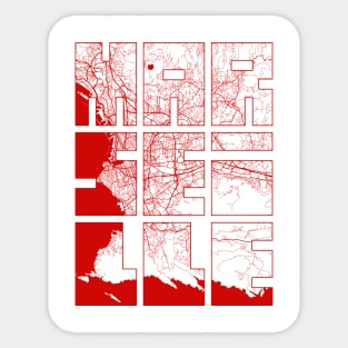 Marseille, France City Map Typography - Oriental Sticker